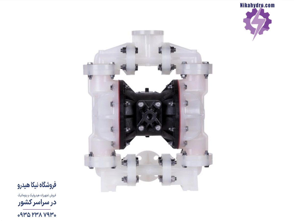 پمپ دیافراگمی 1 اینچ بدنه پلاستیکی با دیافراگم تفلون
