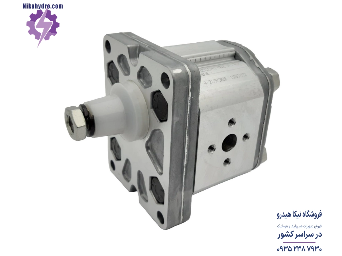 نمای جانبی پمپ هیدرولیک دنده ای مرزوچی مدل ALP2-D-6