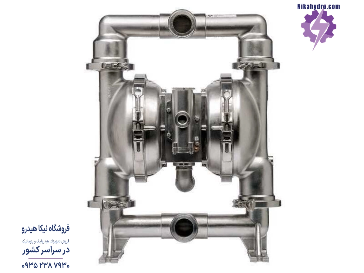 پمپ دیافراگمی بدنه استیل پمکار ترکیه سایز 3/4 اینچ دیافراگم تفلونی