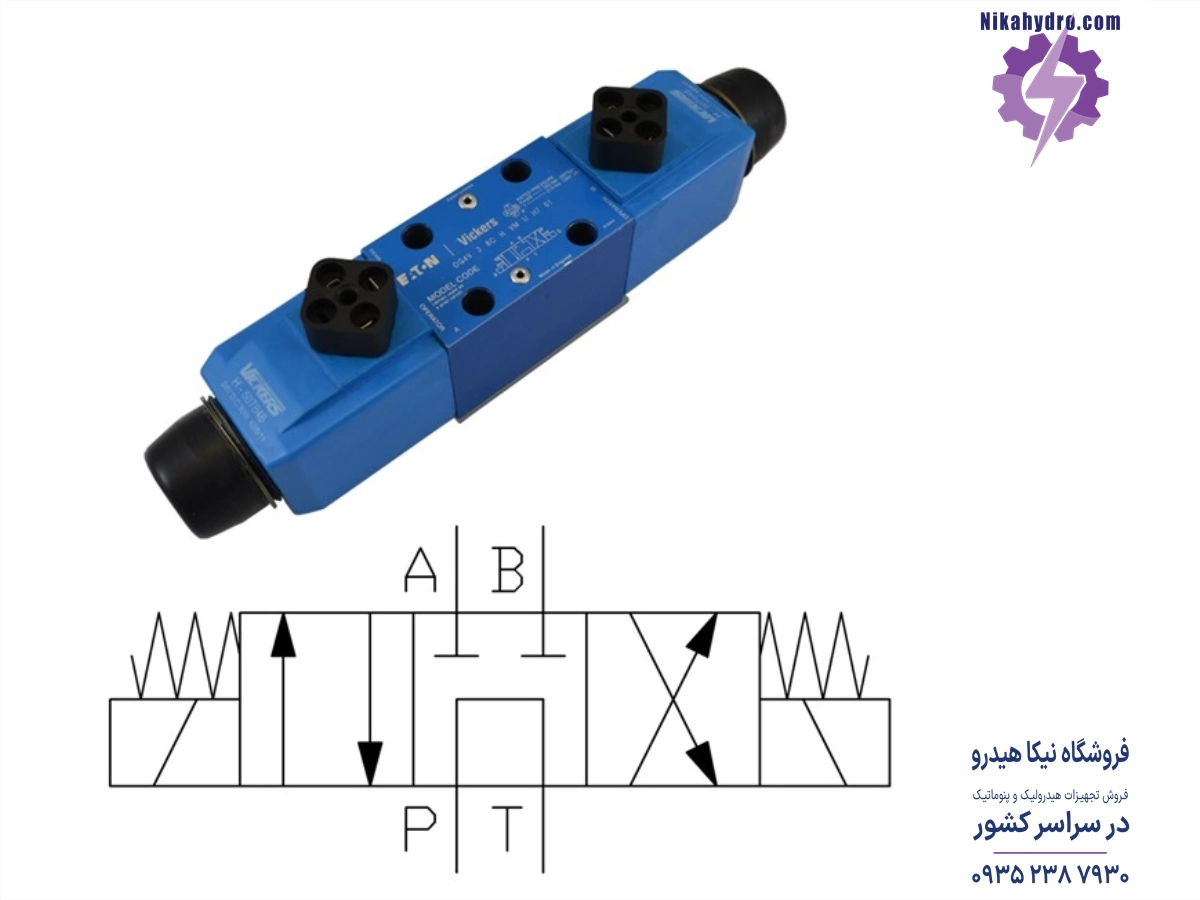 شیر برقی هیدرولیک وسط باز برند ویکرز انگلیس