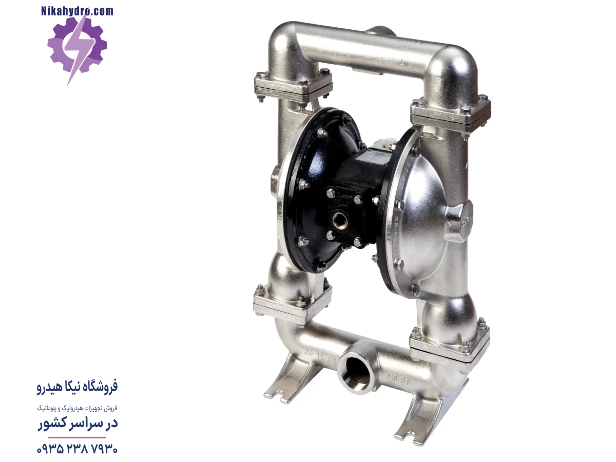 پمپ دیافراگمی بدنه استیل پمکار ترکیه که در سایزهای 1 اینچ و 2 اینچ تولید شده و در صنایع غذایی و بهداشتی کاربرد دارد.