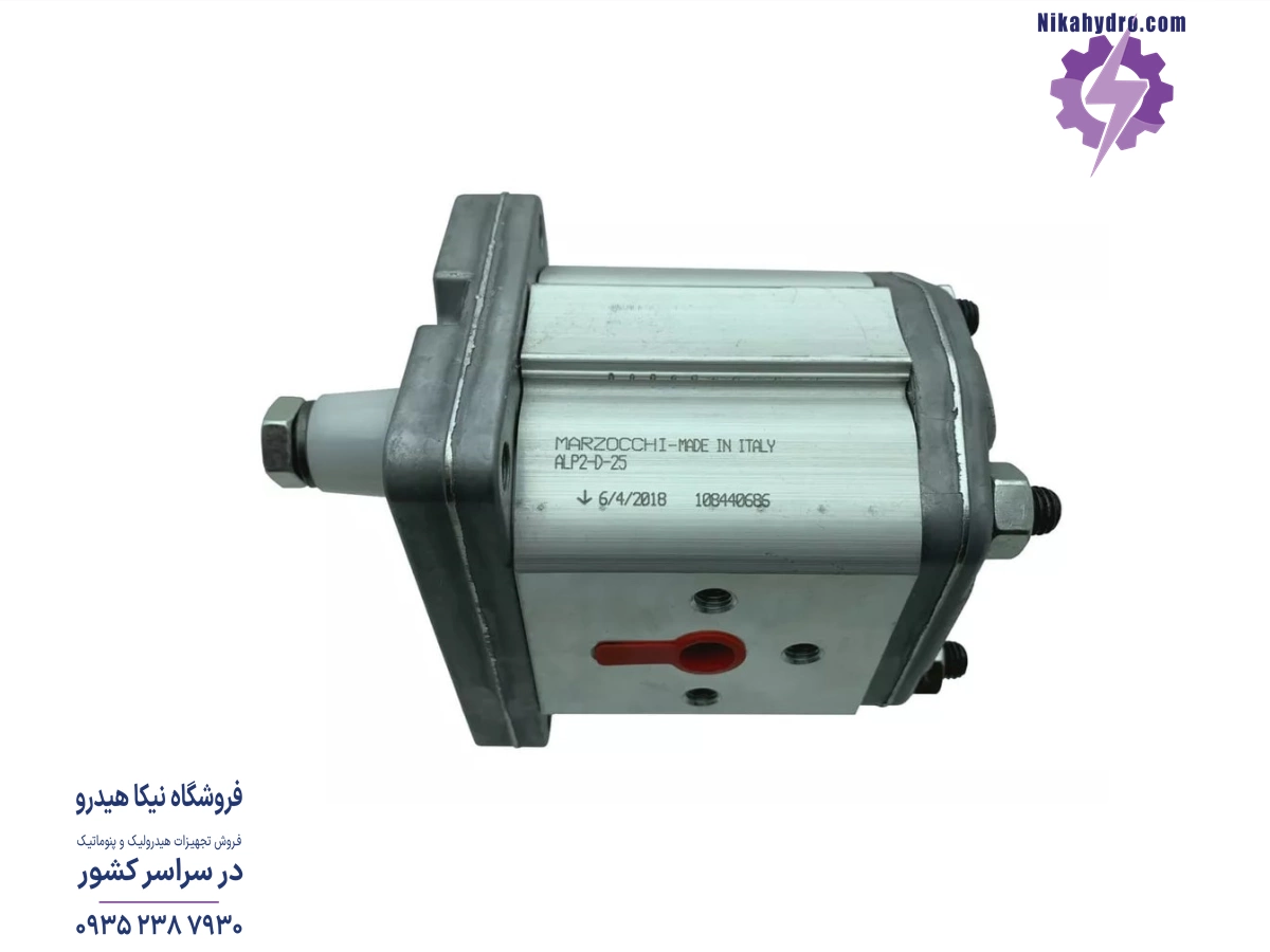 پمپ هیدرولیک دنده ای ایتالیایی مدل ALP2-D-25 با ورودی و خروجی فلنجی